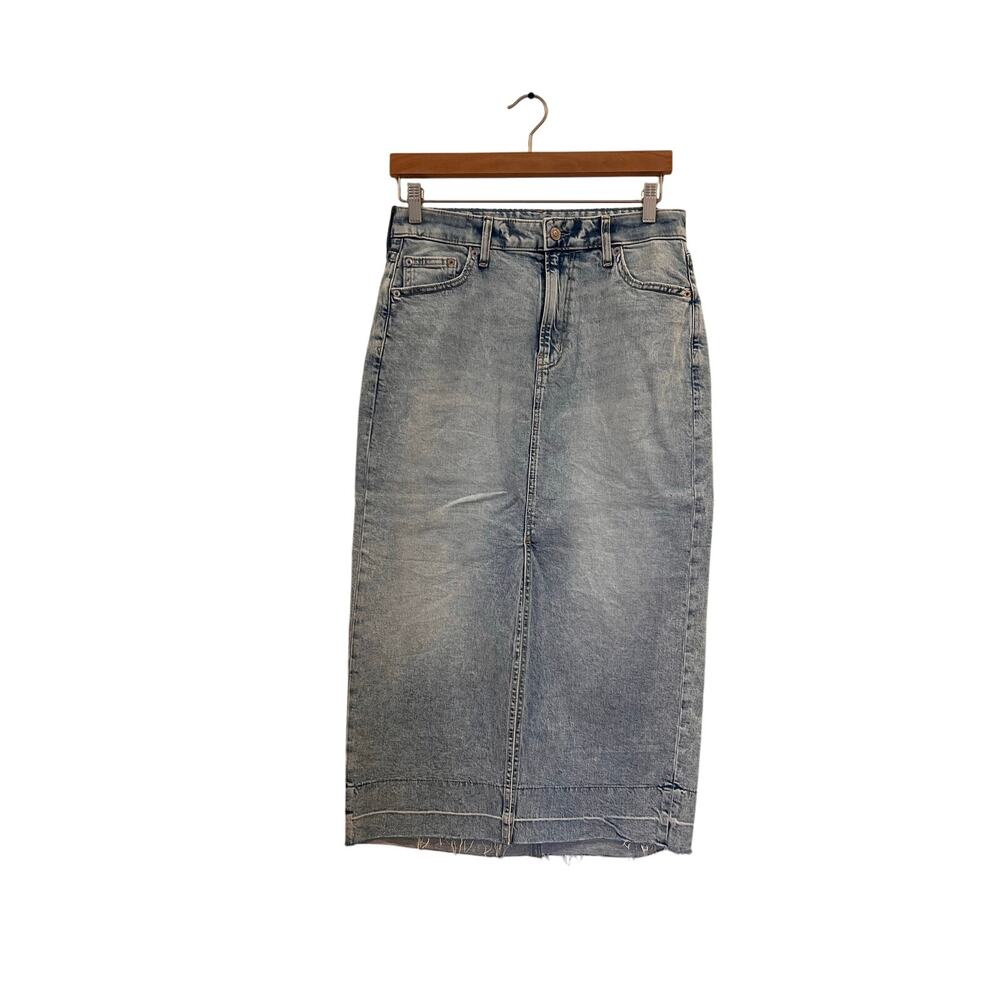 Gap long denim skirt with front slit